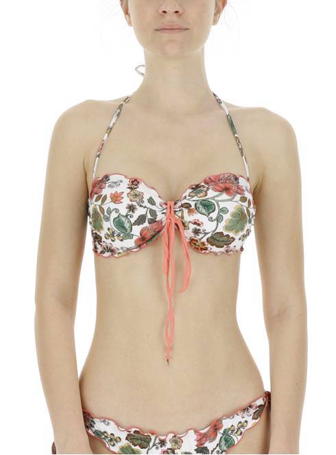 Bikini A Fascia Liu Jo Bianco Fantasia Floreale Charme Roma